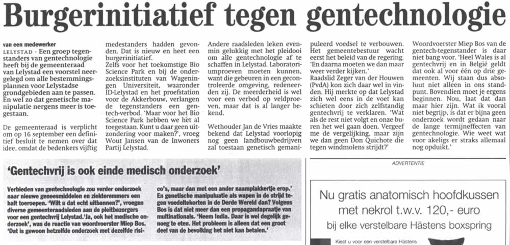 Burgerinitiatief tegen gentechnologie