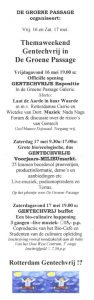 Flyer 1, Themaweekend gentechvrij, voorkant