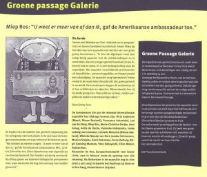 Artikel in Bioscoop (deel 3). Unieke expositie in de Groene Passage Galerie