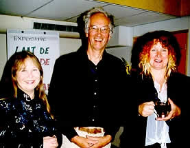 Wieteke van Dort, Frans Saat, en Carrie Jansen op de opening van de expositie (foto Miep Bos)  