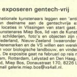 Artikel Kunstenaars exposeren gentechvrij