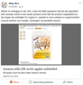 Arctic appels FB Amazon verkoop 2018
