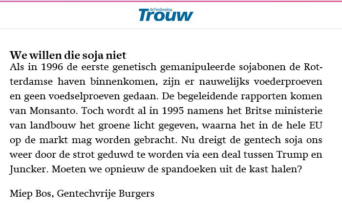 Trouw lezersbrief Miep Bos 30-7-18