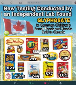 Glyfosaat in voedsel voor kinderen in Canada